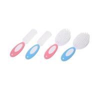 LOLIPPYY Hair Brush and Comb Set for Newborns and Soft Bristles with Ergonomic Handle Multi-use Bathing and Grooming Tool in Pink and Blue Hair Care Essentials