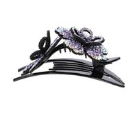 LOLIPPYY Hair Bun Clip 2 Pack Resin Rhinestone Elegant Barrette No Uncomfortable Pulling Feelings Hold up Day Wedding Daily Wear Accessory for Women Girls