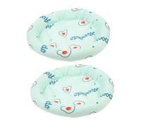 LOLIPPYY Hamster Cooling Floor Pad 2pcs Set Ice Silk Summer Sleeping Mat Green Avocado Large for Small Pets Rabbit Guinea Pig Bedding