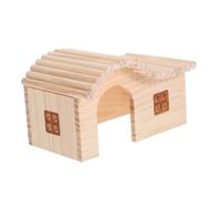 LOLIPPYY Hamster Hideaway House Medium Natural Wood Guinea Pig Shelter Hideout Hut for Small Pets Like Hamsters Hedgehogs Mice Cozy Private Retreat Easy to Clean Space-saving Design for