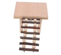 LOLIPPYY Hamster Wooden Climbing Ladder Platform with Standing Board and Bite-resistant Wood for Small Pets Platform with Legs Exercise and Play Accessory for Hamster Cage