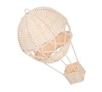 LOLIPPYY Handwoven Natural Rattan Hot Air Balloon Lamp Shade Rustic Wicker Hanging Decor for Nursery Bedroom Living Artistic Wicker Wall Holder Accent Handmade Photo Prop