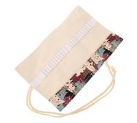 LOLIPPYY High-Capacity Canvas Colored Pencil Bag with Multi-Function Slots for Markers and Oil Pastels Stylish Cat Pattern Organizer for Artists Students Makeup Professionals and Travelers