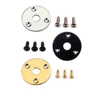 LOLIPPYY Indented Round Guitar Jack Plate Input Socket with Screws for Electric Guitar Bass Plated Iron Copper Replacement Part Chrome Finish for Pickup Output