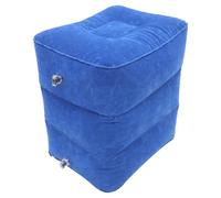 LOLIPPYY Inflatable Airplane Footrest Pillow Adjustable Travel Leg Rest Cushion with Wear-Resistant Comfortable Foot Support for Plane Car Train Portable Blue with Storage Bag