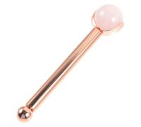 LOLIPPYY Jade Facial Roller with Metal Handle Acupressure Skin Roller for Face and Neck Massage Soothing Pink Ball Massager for Skincare Stress Relief and Sculpting Tool Gift for Women