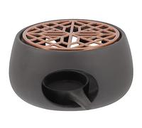 LOLIPPYY Japanese Style Ceramic Teapot Heater with Hollow Tea Light Warmer Non Slip Base Tea Stove for Household Use Office and Shop Safe and