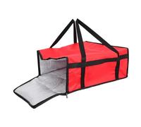 LOLIPPYY Large Capacity Insulated Pizza Bag 50x50x20.5cm Red Thermal Takeout Food Cooler Bag Zipper for Outdoor and Travel Use