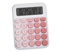 LOLIPPYY Large Display Desk Calculator with Screen Extra Large Buttons for Easy Use Battery Powered Basic Desktop Calculator in Pink Stable Base for Office and Student Use