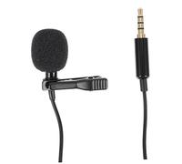 LOLIPPYY Lavalier Microphone 3.5mm Clip-on Mini Lapel Mic 1.5m Shielded Cable for Computer, Smartphone, Tablet - for Live Streaming, Video Recording, and Lectures