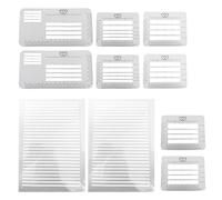 LOLIPPYY Lettering Guide Stencil Set for Journaling and Envelope Addressing, Plastic Line Drawing Templates Ruler with Fixed Position, 4 Styles + 2 Exam Size Rulers for Invitation Letter