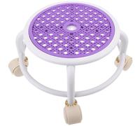 LOLIPPYY Low Rolling Stool with Swivel Wheels Small Plastic Foot Rest for Pedicure Spa and Home Use Multipurpose Stable Seat for Nail Salon and Office Step Stool