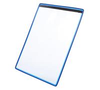 LOLIPPYY Magnetic Document Holder Blue Clear Plastic Wall-mounted Organizer with Magnetic Borders Spacious Paper and Dry Erase Marker Pocket for Office Home Store Compatible with Whiteboard