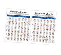 LOLIPPYY Mandolin Chord Chart Diagram on Wear-resistant Paper Assorted Colours, Lightweight and Easy to Use, Mandolin Training Guide for Students and Beginners