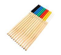 LOLIPPYY Maple Percussion Drumsticks and Comfortable Grip with Non-skid Surface 6 Pairs Lightweight Beige Wooden Drumsticks for Musical Band Performances and Bars for Adults and Students