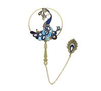 LOLIPPYY Metal Circular Fan-Shaped Bookmark Chinese Style Vintage Hollow Painted Design Creative Reading Marker for Students and Use