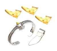 LOLIPPYY Metal Guitar Finger Pick Set with Gold Bracelet for Acoustic Banjo Resonator Open Design Thumb Picks for Fingerstyle Players and Beginners