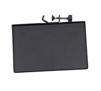 LOLIPPYY Microphone Clamp Stand with Double Sound Card Tray Black Metal Mic Holder Shelf for Live Streaming and Podcast Storage