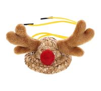 LOLIPPYY Mini Christmas Reindeer Hat for Small Pets with Adjustable Strap, Handmade Decorative Tiny Animal Hat for Hamsters, Hedgehogs, Rabbits - Small Size Pet Costume Accessory