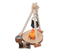 LOLIPPYY Miniature Fake Fire Flames Campfire with Handcrafted Realistic Flames and Wood Versatile Dollhouse Fireplace Model for Pretend Camping and Tabletop Decoration Compact Outdoor