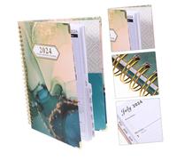 LOLIPPYY Monthly Planner Notebook Portable Spiral English Notepad with Divider Pages for Daily Use Students Travelers Office Scheduling and Task Management