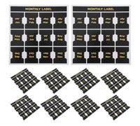 LOLIPPYY Monthly Planner Stickers Tabs Black 15 Sheets Self-Adhesive Monthly Index Tabs for Office Study and Journal Organization Jan-dec for Notebooks and Diaries