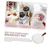 LOLIPPYY Multipurpose Non-Stick Milk Heating Pot Large Glass Stew Pan with Wooden Handle for Food Cooking Lightweight Household Saucepan for Soup Instant Noodles Hot Milk and Sauces