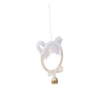 LOLIPPYY Nordic Style Woven Cat Bell Decoration Wall Hanging Ornament with Tinkling Bell for Home Decor Unique Cat