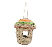 LOLIPPYY Outdoor Bird House Straw Woven Nesting Shelter for Birds Handcrafted Natural Grass Design Stable Grip Resting and Feeding Home for Finches Sparrows Parrots in Garden Balcony