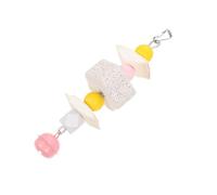 LOLIPPYY Parrot Chewing Hanging Toy with Cuttlefish Bone and Volcanic Rock, Pink Bite Toy for Pet Birds Teeth Grinding and Nibbling, Suitable for Bird Cages and Parrot Play