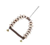 LOLIPPYY Parrot Chewing Toy Bird Hanging Swing Safe Nibbling Wooden Cuttlefish Bone Teeth Grinding Plaything for Cage Birds Pet Supplies