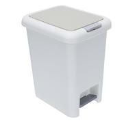 LOLIPPYY Pedal Garbage Bucket with Dual Lid Space-saving Plastic Trash Bin for Bathroom Kitchen Office and Living Easy Operation for Indoor Household Waste Disposal