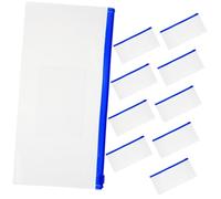 LOLIPPYY Pencil Pouch and Pen Bag for Students, Small A6 Size, White Thickened Plastic, 10pcs Random Zipper Colors, Multi-use Stationery Storage for School and Office