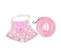 LOLIPPYY Pet Bunny Harness Leash Breathable Rabbit Costume Clothes for Dwarf and Lop Eared Rabbits Easy Wear Pink S Bunny Accessories for Pets Comfortable and Party Outfit