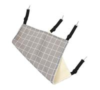 LOLIPPYY Pet Cat Hammock Warm Hanging Bed with Thick Plush Grey Check Large Size, Washable Cozy Sleeping Pad for Cats and Small Pets for Autumn Winter Use