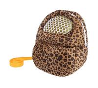 LOLIPPYY Pet Hamster Carrier Backpack Warm Leopard Print Large Size Portable Travel Bag for Small Animals Outdoor Use Random Color