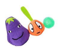 LOLIPPYY Pet Molar Toy Sniff Smell Toy 3-in-1 Bite-resistant Eggplant Shaped Dog Slow Feeder with Sound for Puppy Training and Chewing