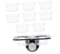 LOLIPPYY Plastic Reptile Feeding Bowl with Suction Cup Double Compartments Food and Water Basin for Geckos Bearded Dragons Iguanas and Reptiles Easy to Clean and Space-saving Design