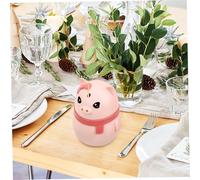LOLIPPYY Pop-up Automatic Pig Shape Toothpick Holder Box Plastic Toothpick Dispenser for Home Office Restaurant Use Cute Cartoon Design with Easy Press Button Healthy PP Material Storage