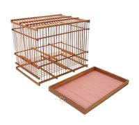 LOLIPPYY Portable Bamboo Bird Cage for Budgies and Parakeets with Removable Tray Handwoven Rectangular Finch House Travel-friendly Outdoor Kennel Vintage Decor for Balcony and Garden
