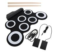 LOLIPPYY Portable Black Silicone Electronic Drum Kit with USB Charging, Hand Roll up Drum Set for Practicing and Learning, Convenient to Carry and Store, for Beginners and Boys and Girls