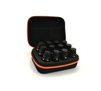 LOLIPPYY Portable Essential Oil Bottle Storage Bag Black and Orange Holds up to 12 Bottles Travel-Friendly Organizer for Aromatherapy and Fragrance for Home Use and On-The-go