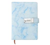 LOLIPPYY Portable Lock Notebook with Password Secure Diary Delicate Marble Design Thickened Blue Cover Multi-function Writing Accessory for Students Employees Teachers and Bosses