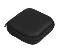 LOLIPPYY Portable Mini EVA Headphone Storage Case Hard Protective Earbud Pouch with Zipper Water Resistant Travel Organizer for Earphones USB Cables and Small Accessories Compact Black