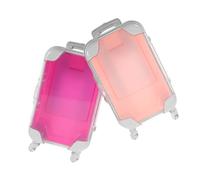 LOLIPPYY Portable Mini Suitcase 2pcs Makeup Tool Organizer Compact Eyelash Holder Hard Makeup Travel Case for Daily Use and Travel