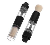 LOLIPPYY Portable Refillable Loose Powder Brush 2pcs Set Lightweight Makeup Brush for Blush Highlighting Travel Use Comfortable to Hold Design
