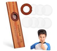 LOLIPPYY Portable Wood Kazoo Musical Instrument with 22 Kazoo Membranes, Easy to Learn Ukulele and Guitar Partner, for Children's Musical Enlightenment and Adults
