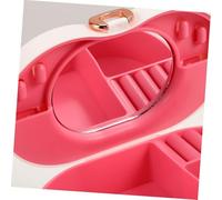 LOLIPPYY Princess Vanity Makeup Case for Built Mirror and Compartmentalized Storage Portable Pink Cosmetic Box with Adorable Bow Design for Pretend Play and Jewelry Organization
