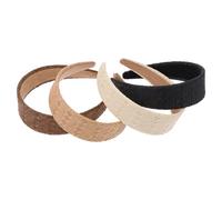 LOLIPPYY Raffia Sponge Headbands 4pcs Women’s Decorative Hair Hoops Boho Style Hairbands for Casual and Travel Wear Random Color