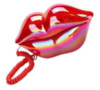 LOLIPPYY Red-Lip Shaped Corded Telephone Vintage Style Home Decoration Prop Made of Sturdy ABS and Electronic Engineering Material, Creative and Stylish Ornament for Desk or Living Room